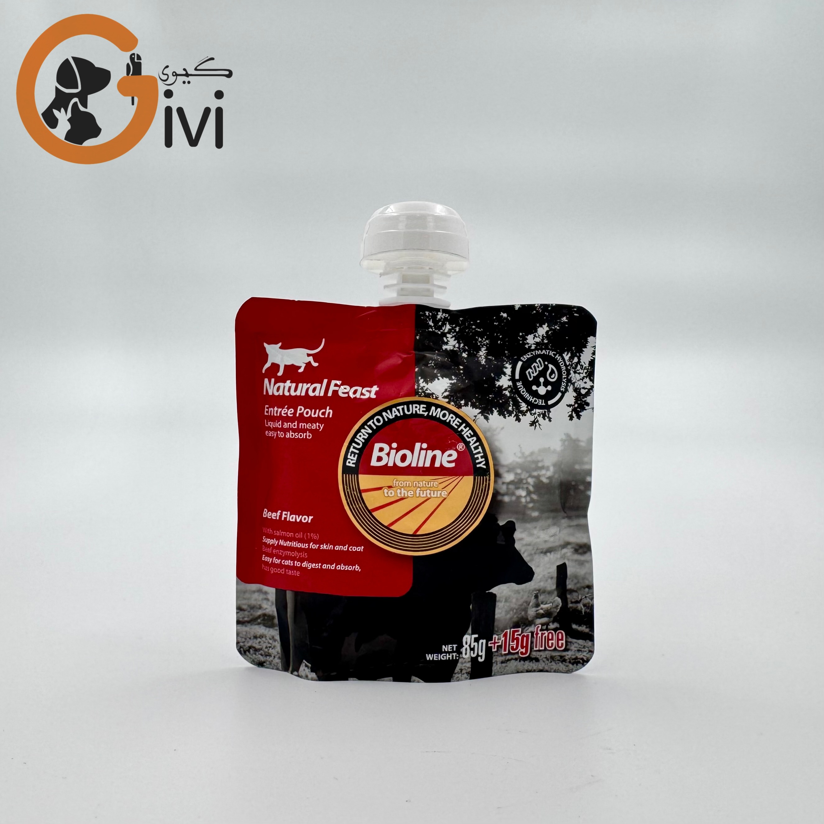 پودینگ گربه Bioline با طعم گوشت گاو