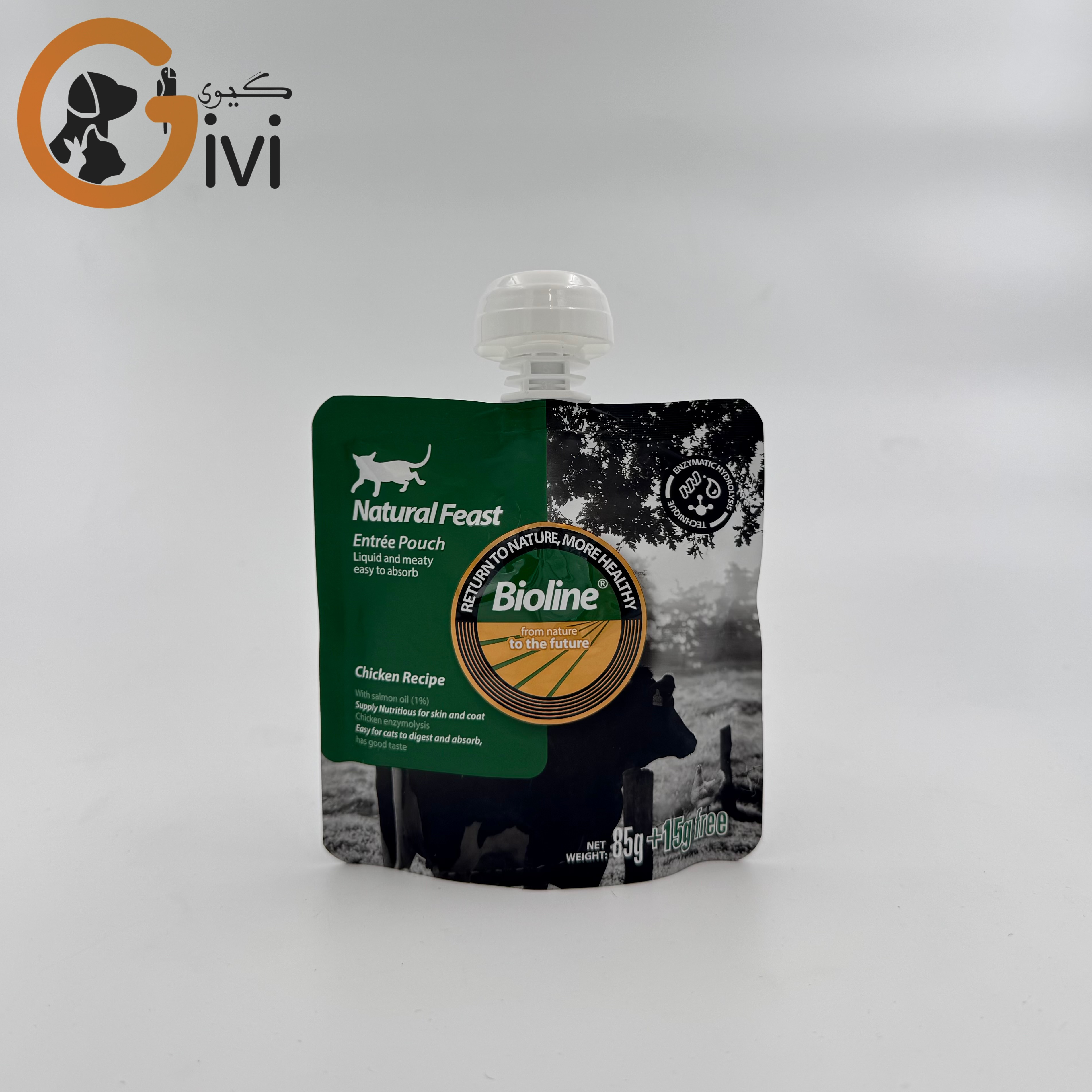پودینگ گربه Bioline  با طعم مرغ