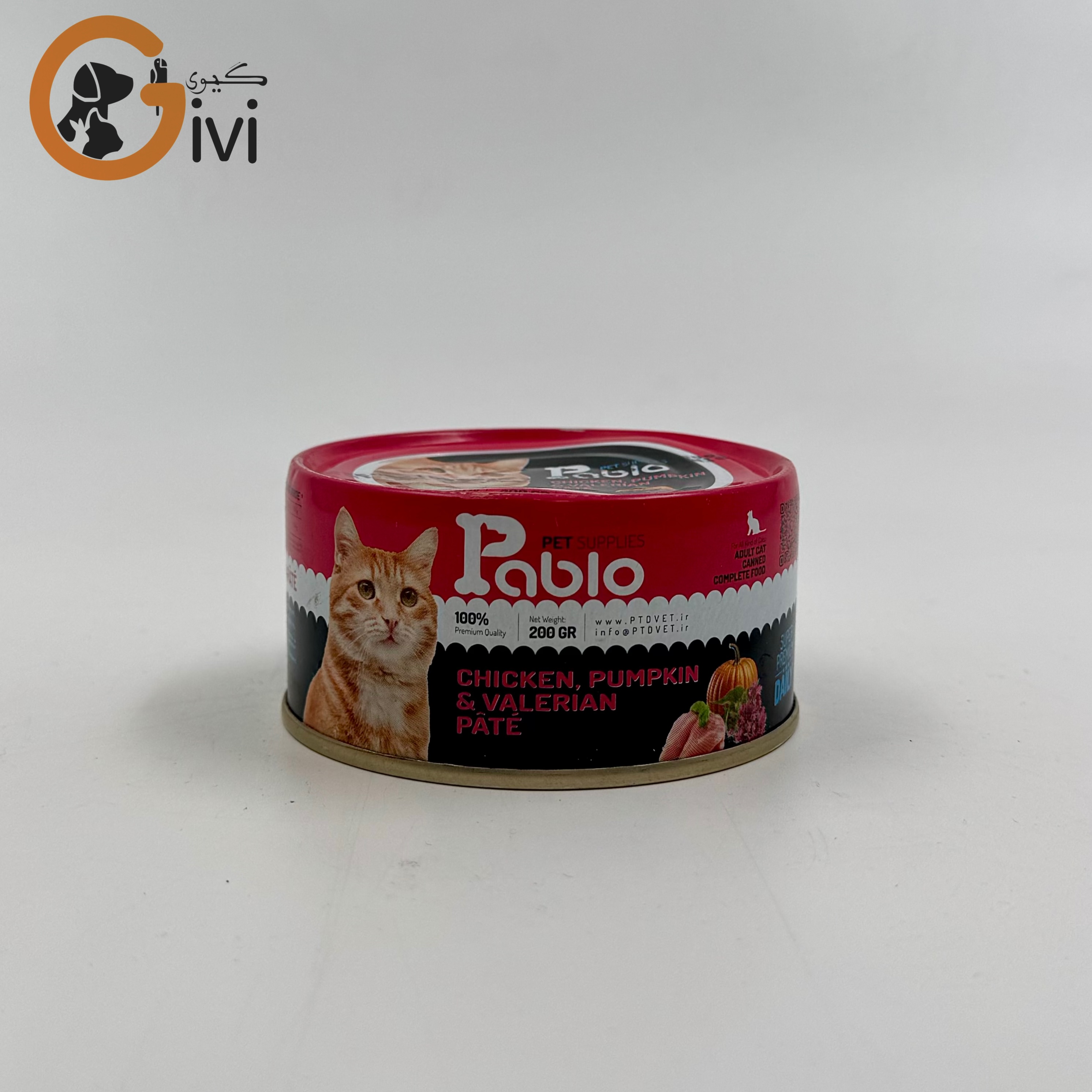 غذای کنسرو گربه 200 گرمی Pablo با طعم مرغ و کدو تنبل
