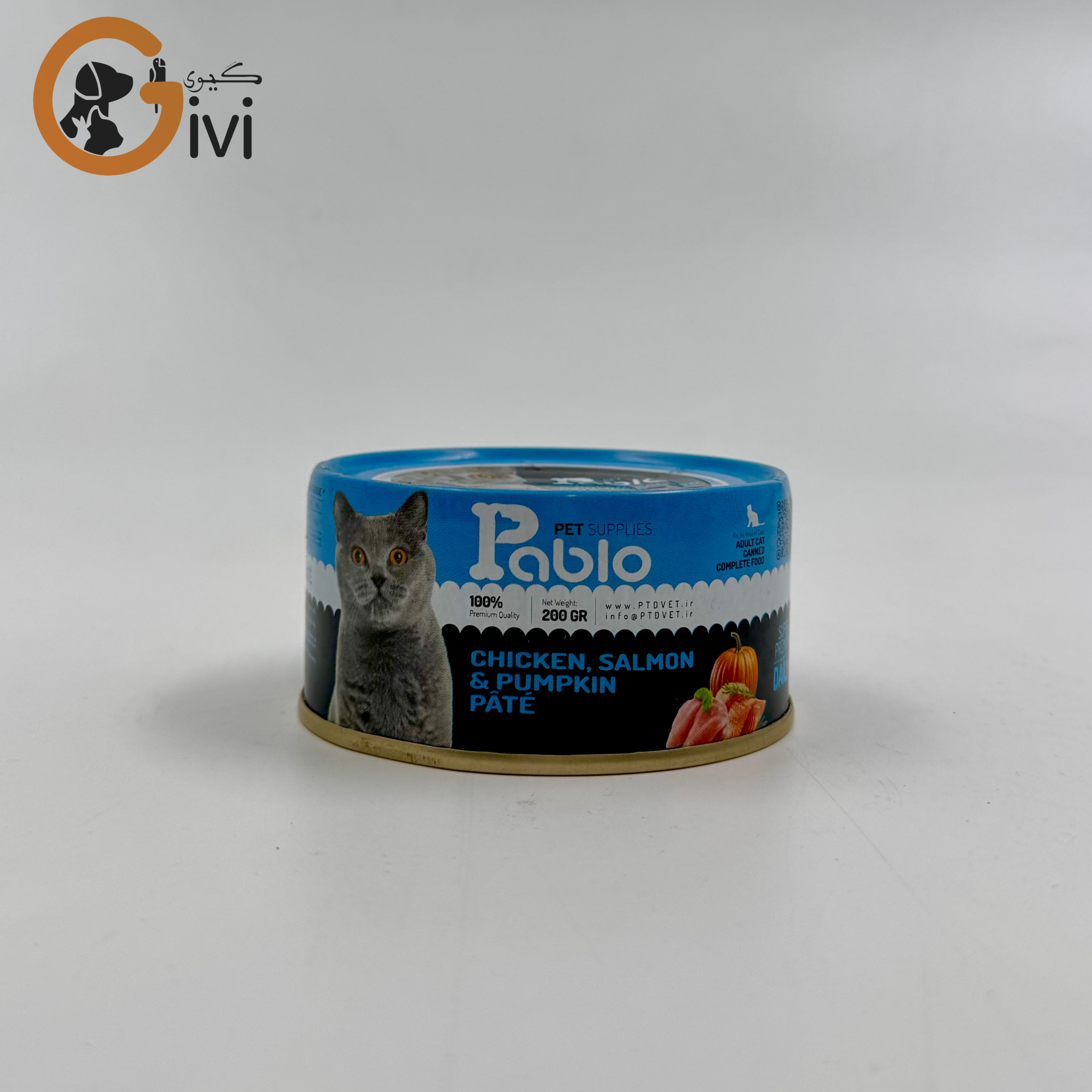 غذای کنسرو گربه 200 گرمی Pablo با طعم مرغ و سالمون