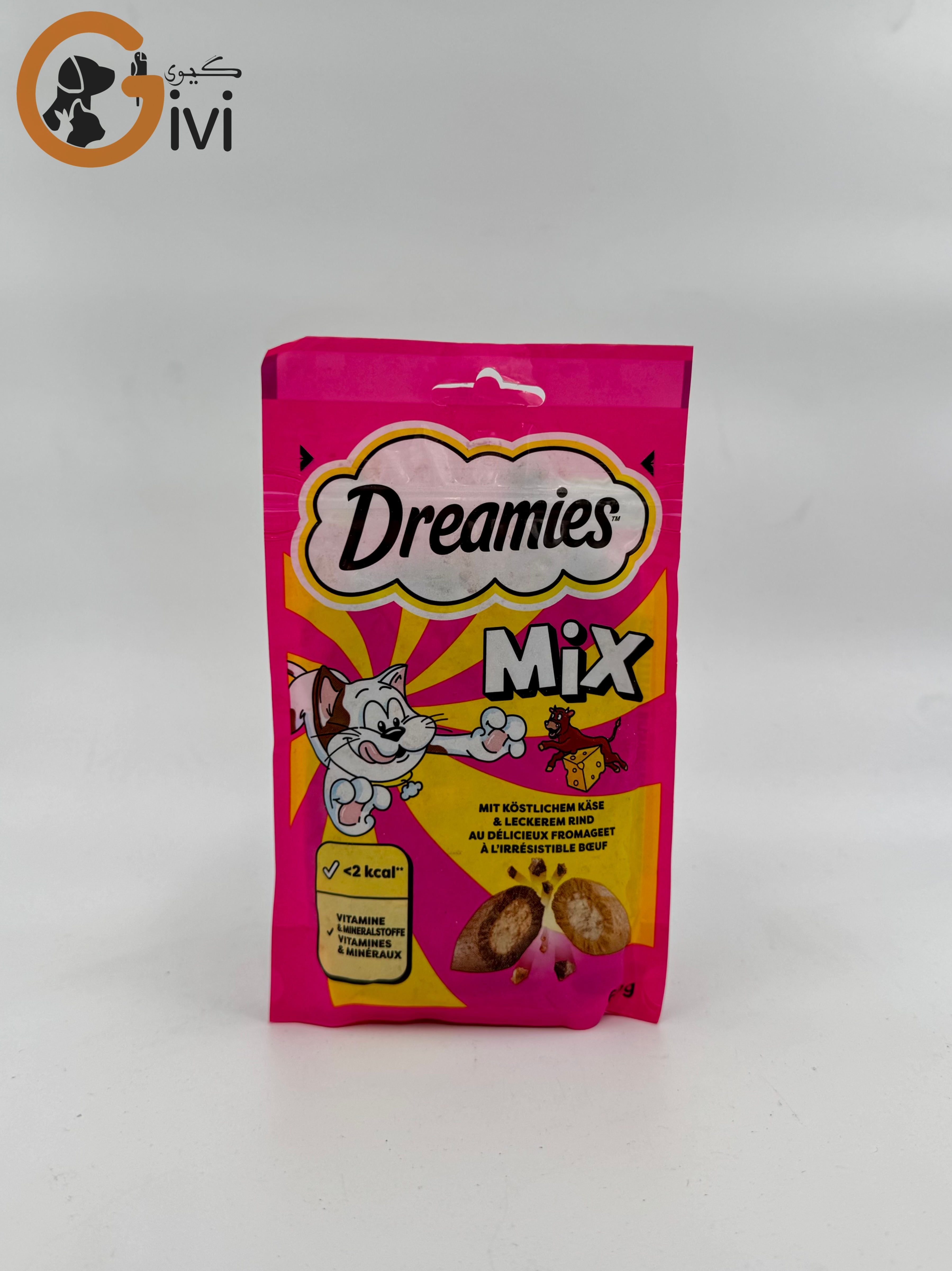 تشویقی Dreamies با طعم گوشت گاو و پنیر